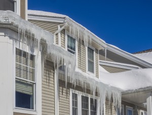 Ice Dam Clogged Gutters